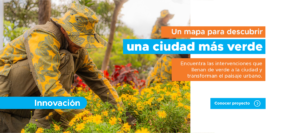 Mapas para conocer los corredores verdes, infraestructura alternativa y mulch de colores en la ciudad de medellín