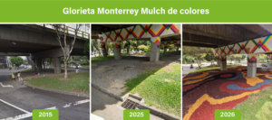 mulch de colores glorieta de monterrey